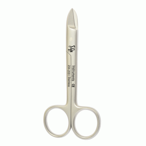 قیچی کراون بر سرصاف دنده ای Straight One Blade Serrated Scissor DP