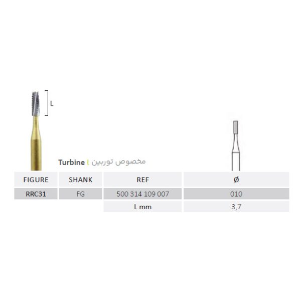 فرز برش و تراش کران جوتا Cylindrical Bur Jota