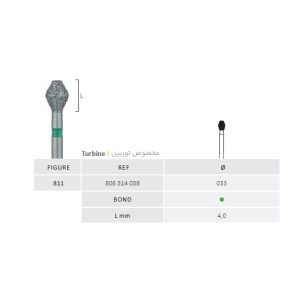 فرز بشکه ای دور سبز جوتا Barrel Short Bur Jota