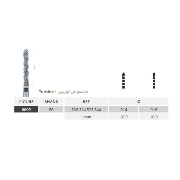 فرز تیپر جوتا Cylindrical End Conical Bur Jota