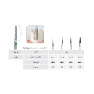 فرز تیپر سرتخت بلند جوتا Truncated Conical Bur Jota