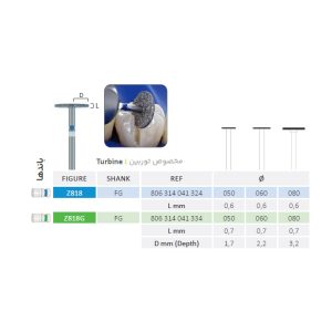 فرز مخصوص روکش زیرکونیا مدل دیسکی جوتا Zir Cut Wheel Bur Jota