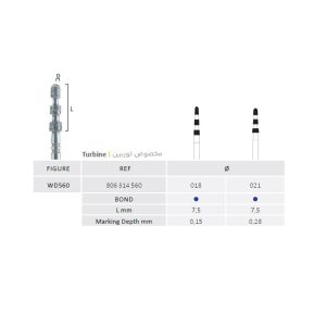 فرز نشانگر دور آبی جوتا Blue Bond Depth Marker Bur Jota